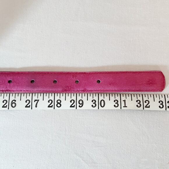 Strawbridge Clothier Fuchsia Pig Suede Belt Small Waist PVC Backing - Picture 10 of 11